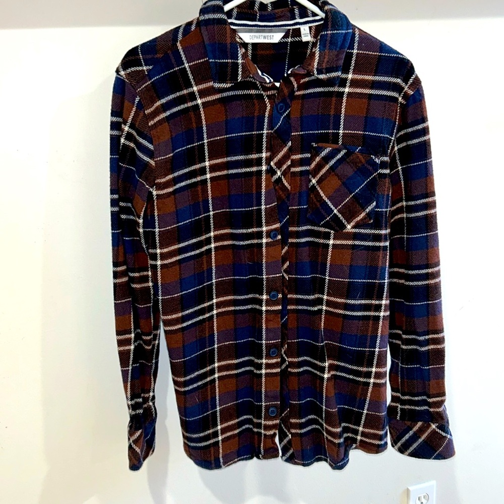 Red white and blue oversized plaid shirt